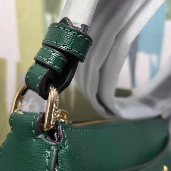 Kate Spade New York Bleecker Saffiano Small Leather Crossbody Bag In Arugula - Picture 13 of 13